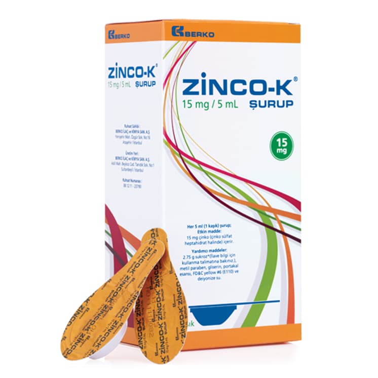 ZINCO-K 15MG/5 ML 20 KASIK SURUP 1 ZINCO K 15MG 5 ML 20 KASIK SURUP 51152