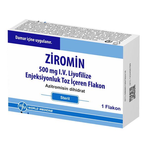 ZIROMIN 500 MG IV LIYOFILIZE ENJ. TOZ ICEREN FLAKON (1 FLAKON) 1 ZIROMIN 500 MG IV LIYOFILIZE ENJ. TOZ ICEREN FLAKON 1 FLAKON 51166