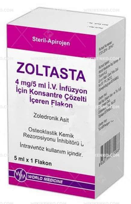 ZOLTASTA 4 MG/5 ML IV INFUZYON ICIN KONSANTRE COZELTI ICEREN 1 FLAKON 1 ZOLTASTA 4 MG 5 ML IV INFUZYON ICIN KONSANTRE COZELTI ICEREN 1 FLAKON 51198