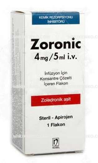 ZORONIC 4 MG/5 ML IV INFUZYON ICIN KONSANTRE COZELTI ICEREN FLAKON 1 ZORONIC 4 MG 5 ML IV INFUZYON ICIN KONSANTRE COZELTI ICEREN FLAKON 36045