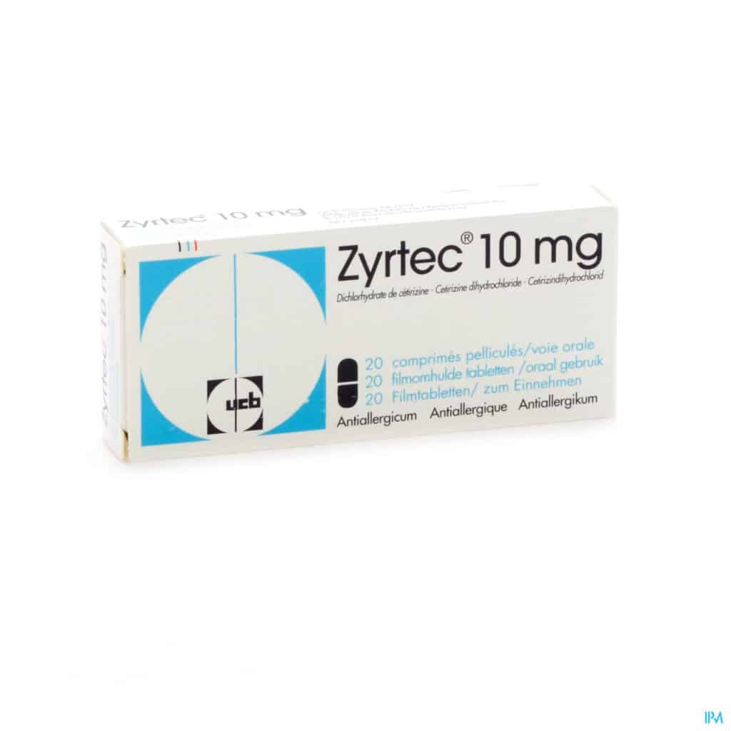 ZYRTEC 10 MG 20 FILM TABLET 1 ZYRTEC 10 MG 20 FILM TABLET 51225